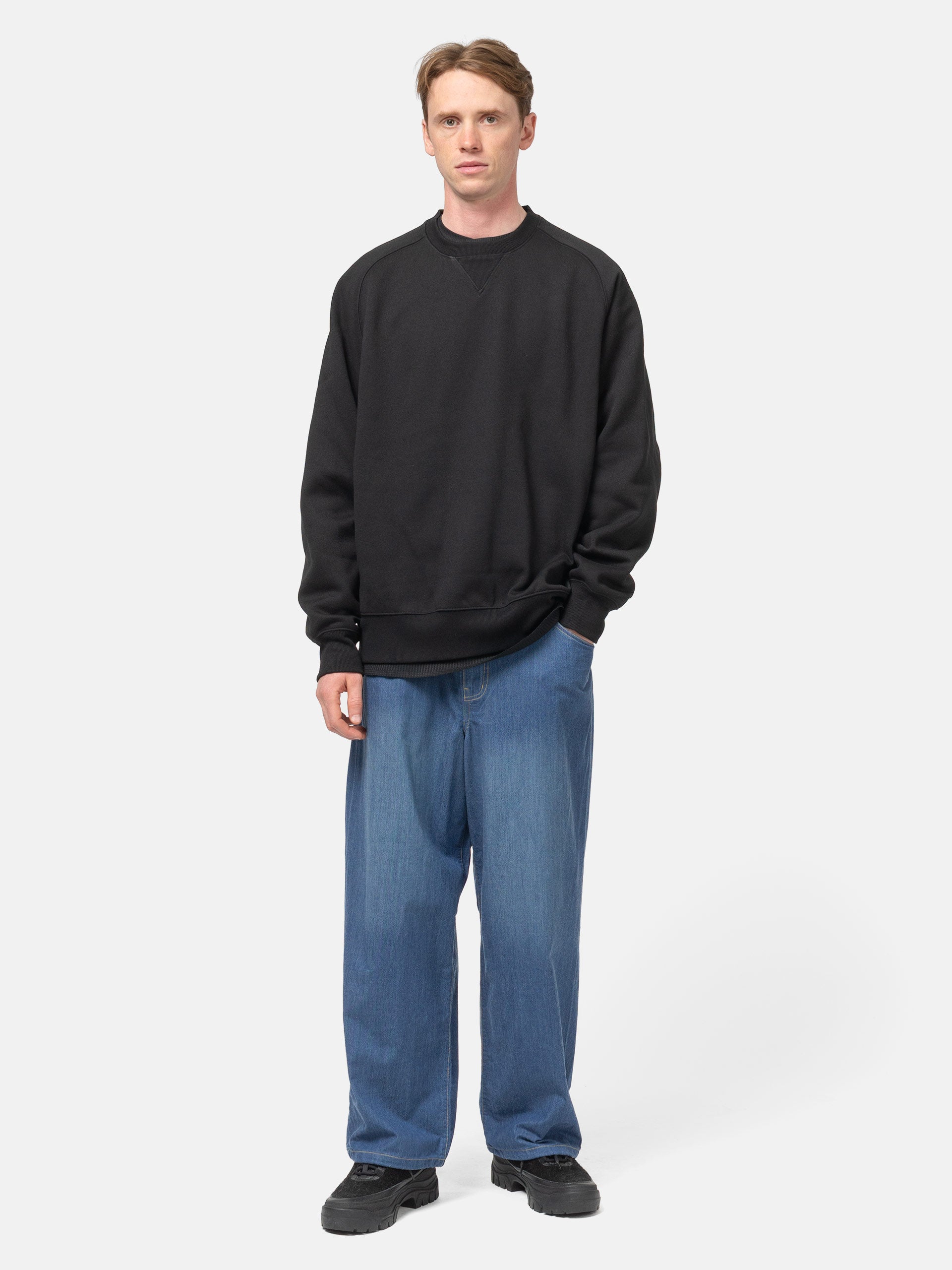 DAIWA Tech Sweat Crew Freedom Sleeve Brown Khaki | HAVEN