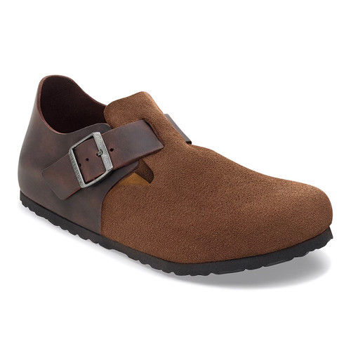 Birkenstock London Dark Tea Suede Oiled Leather Shoe | Men's