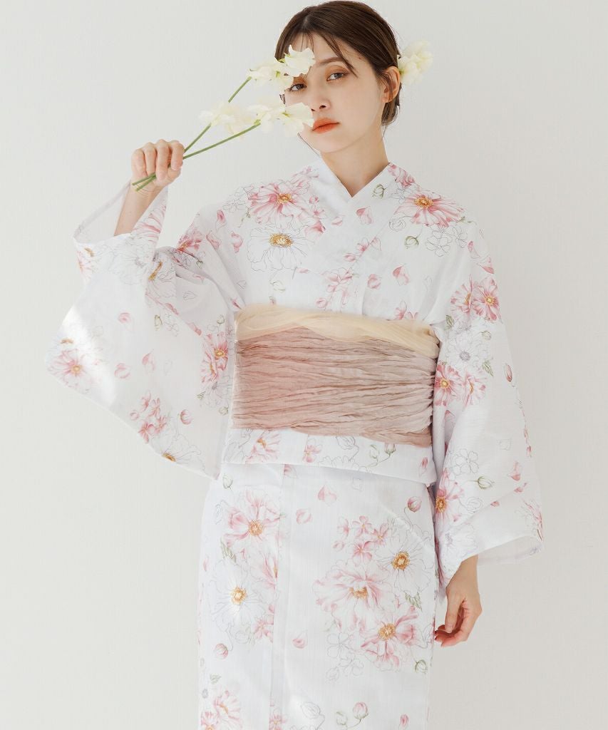 Dita 浴衣 朱風の花重ね 5点セット 浴衣 5点セット レディース 簡単