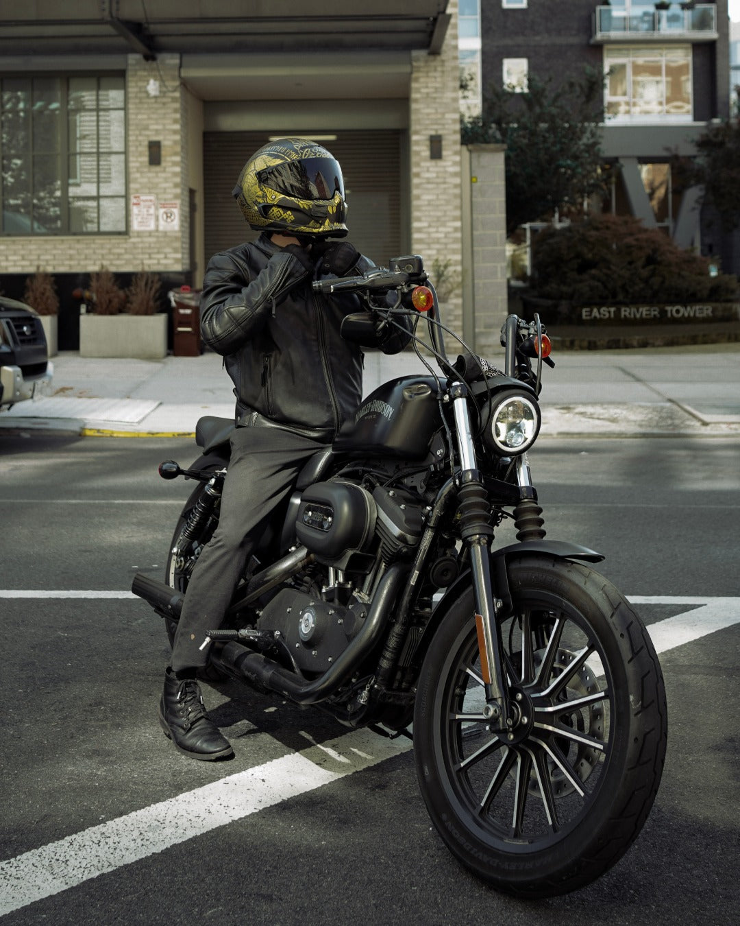 First MFG x FXDLS Brooklyn The Outride Vest and Motorcycle Jacket